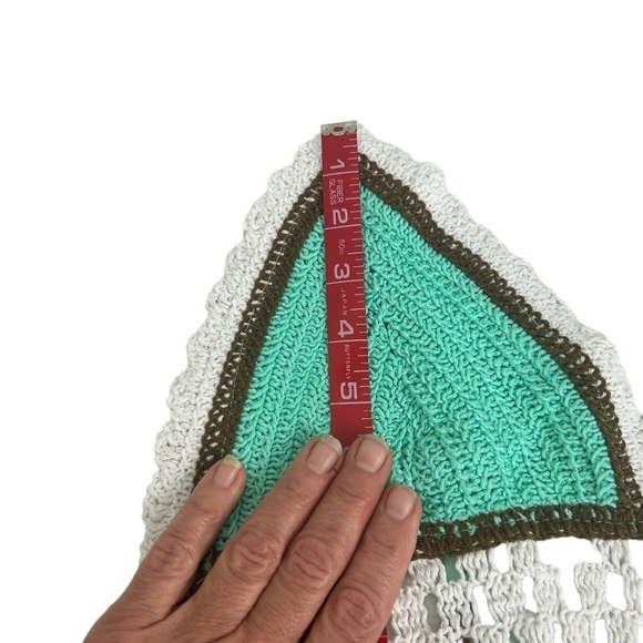 Rue21 Green Crocheted Babydoll Floral Ruffle Tiered Boho Cottage Maxi Dress LG - Picture 6 of 9